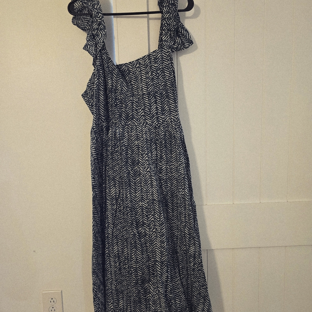 NWT Banana Republic Dark Teal and White Midi Dress